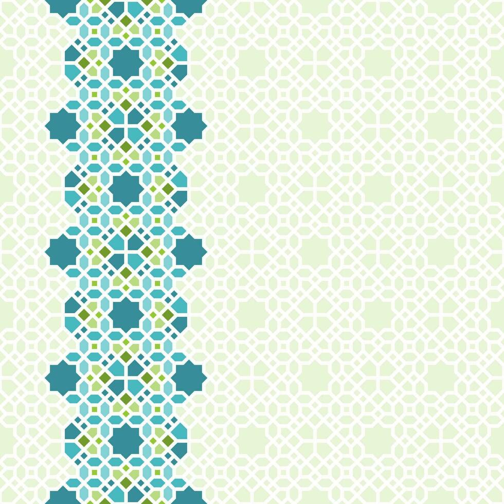 Islamic Ornament Design with Pastel and Green Color vector