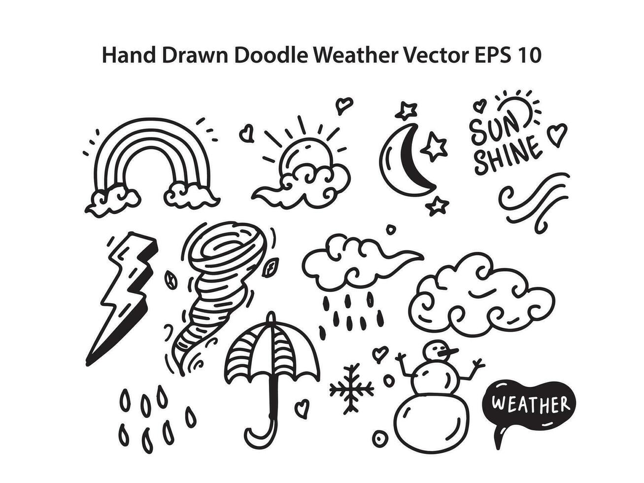 Hand drawn doodle weather vector EPS 10