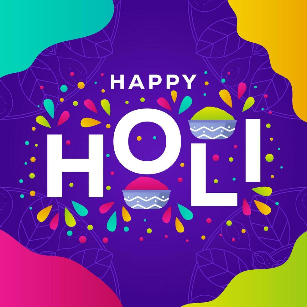 gradient vector Holi color festival illustration design