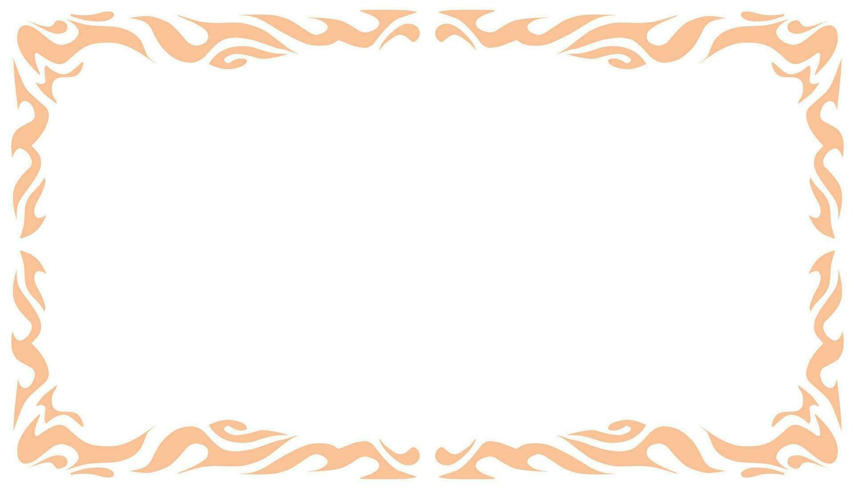 a frame with orange and white flames vector