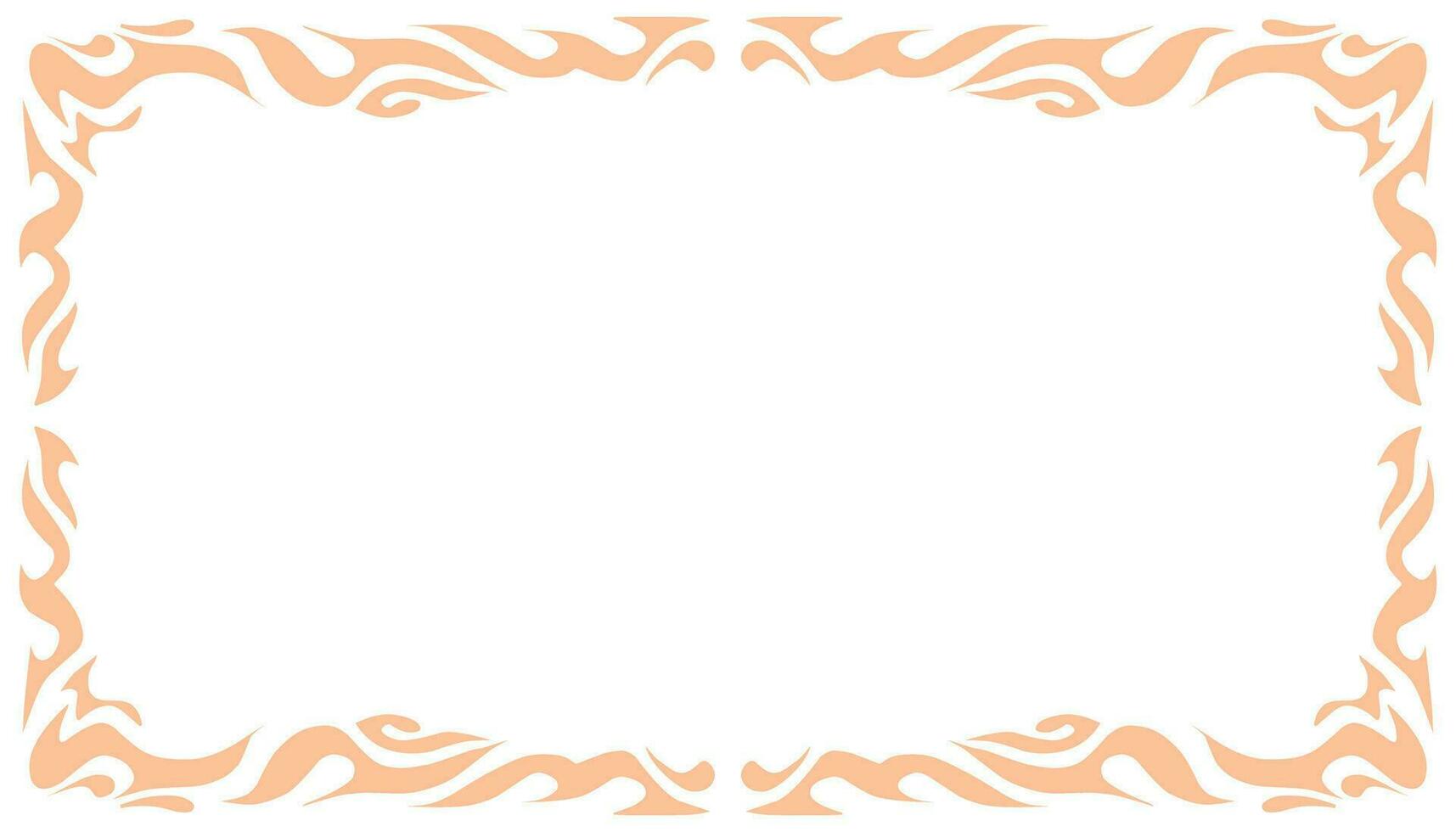 a frame with orange and white flames vector