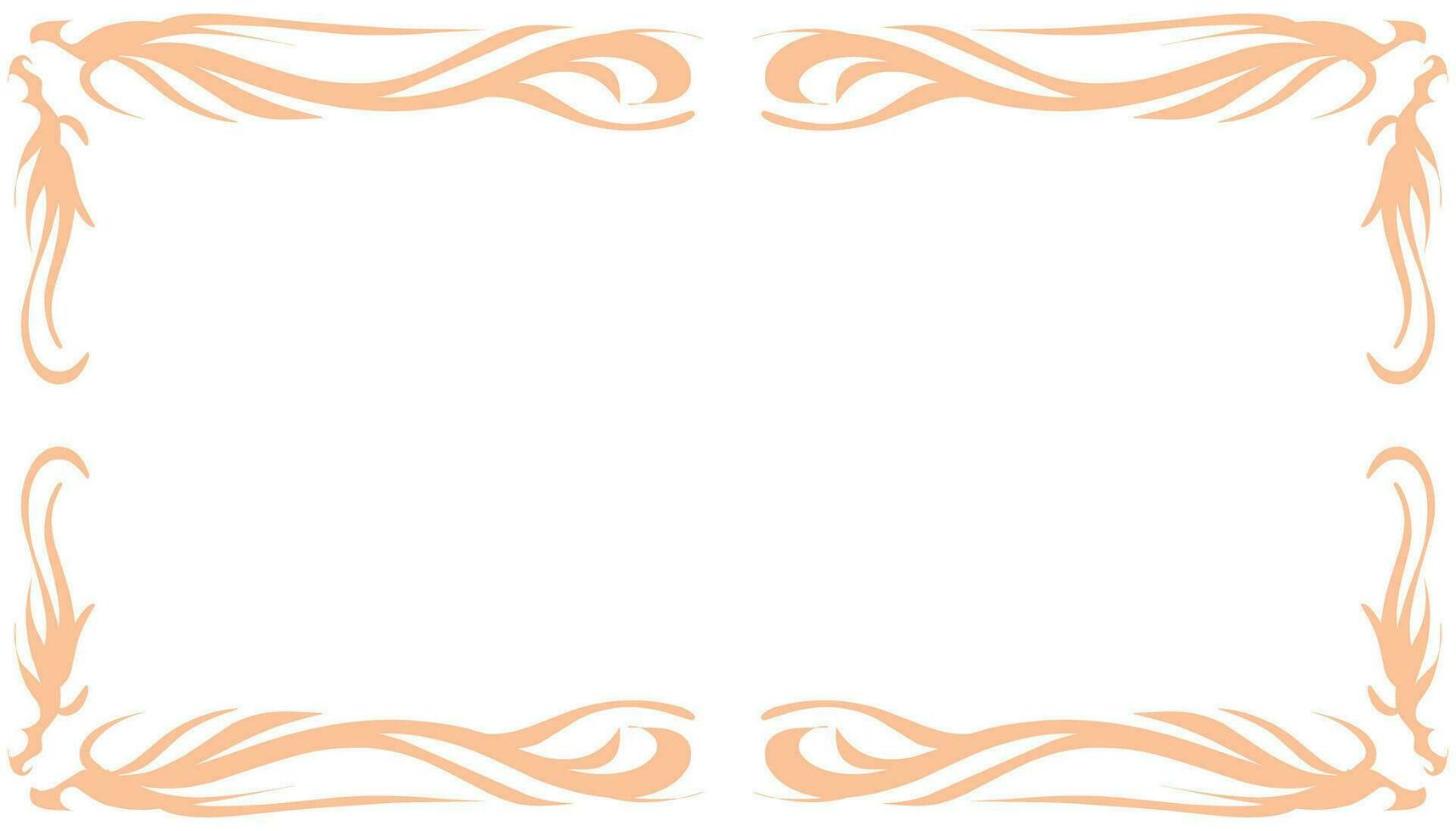 un decorativo marco con naranja remolinos en eso vector