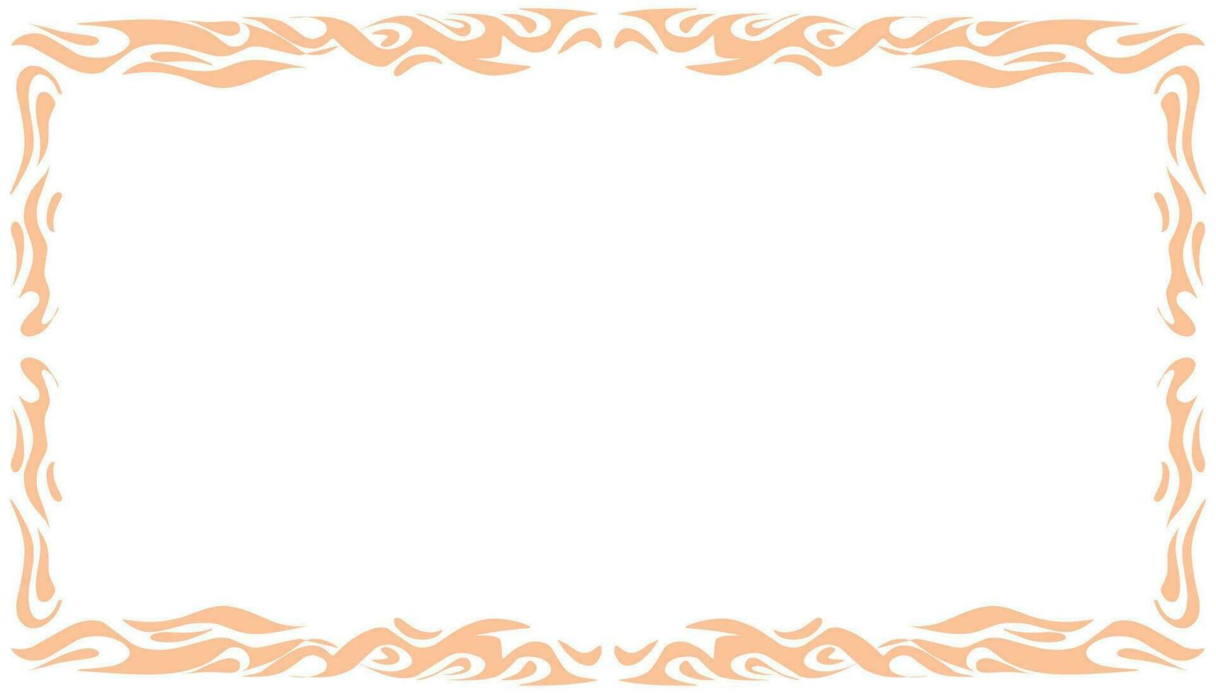a frame with orange and white flames vector