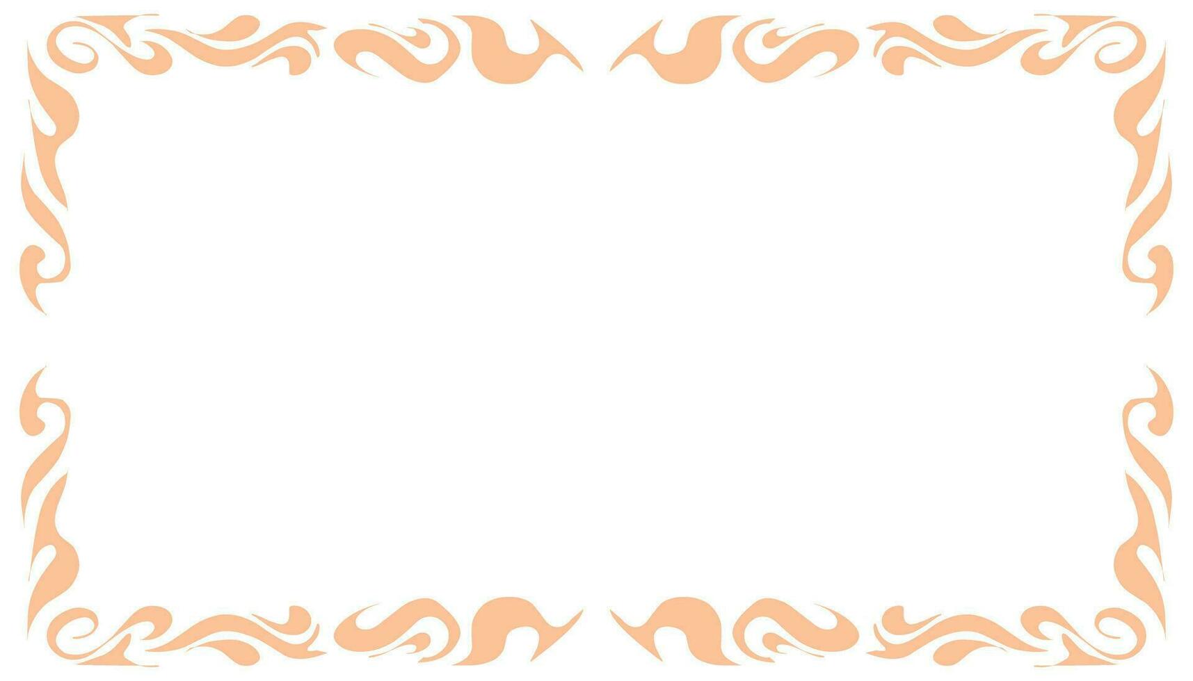 a frame with orange and white swirls vector