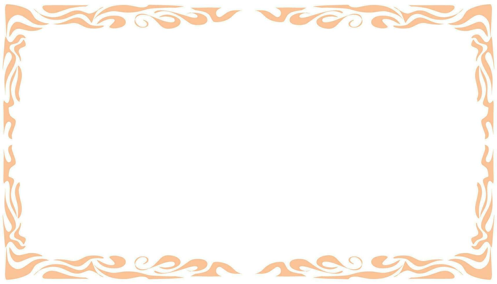 a square frame with orange and white design vector