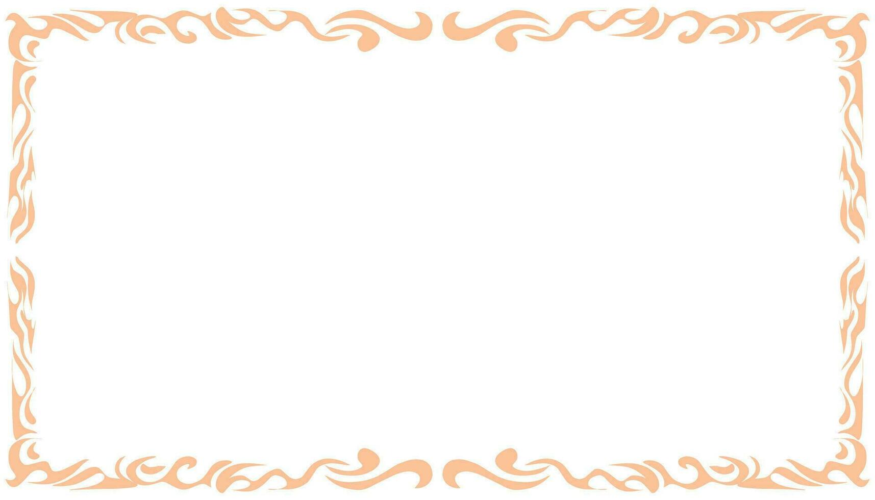 a square frame with orange and white swirls vector