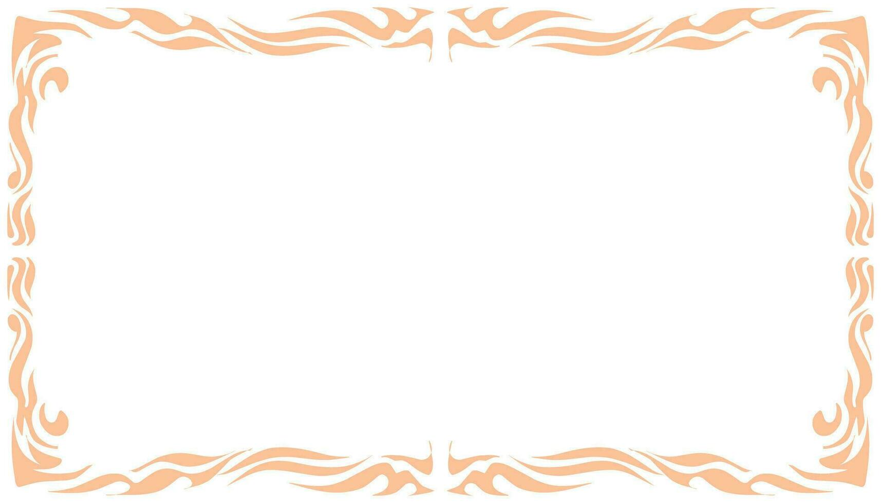 an orange and white frame with a floral pattern vector