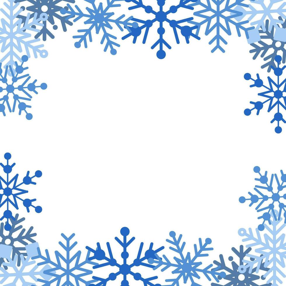 snowflakes frame background vector