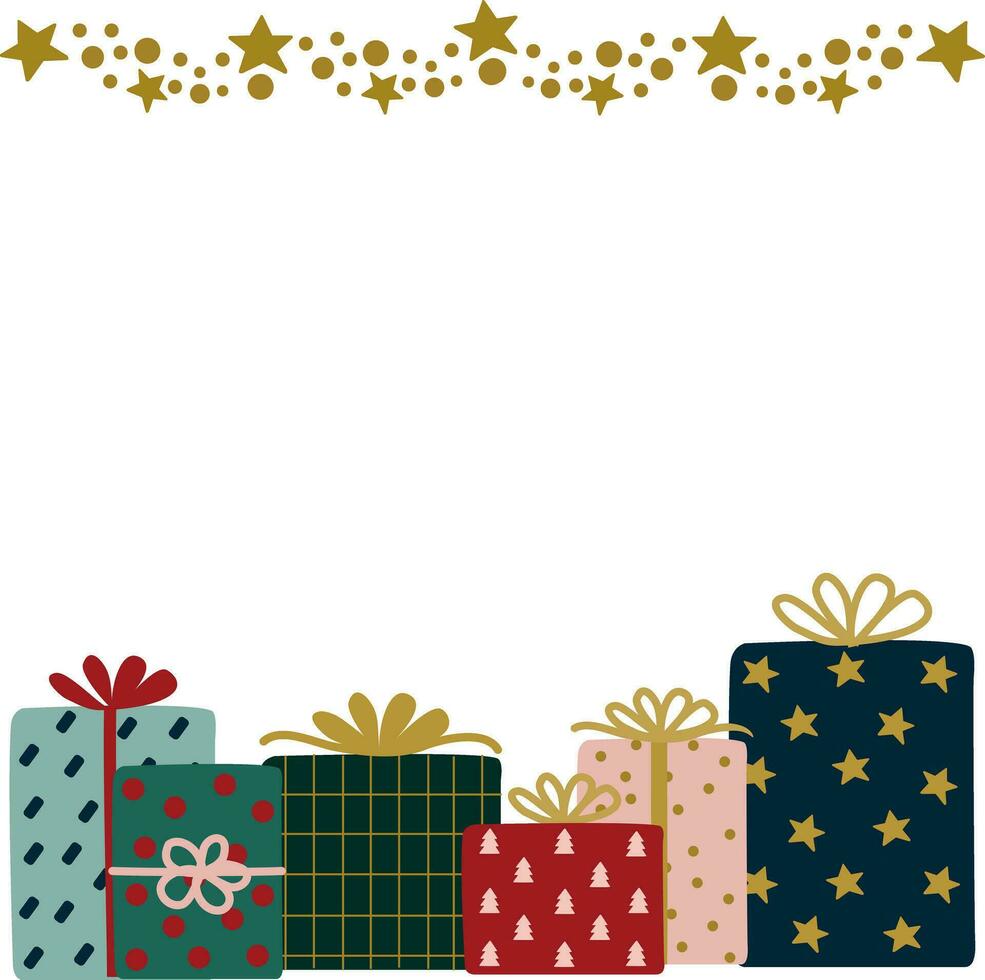 Gift boxes and stars background vector