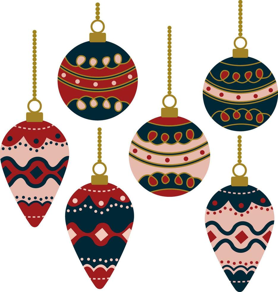 christmas hanging ball elements vector