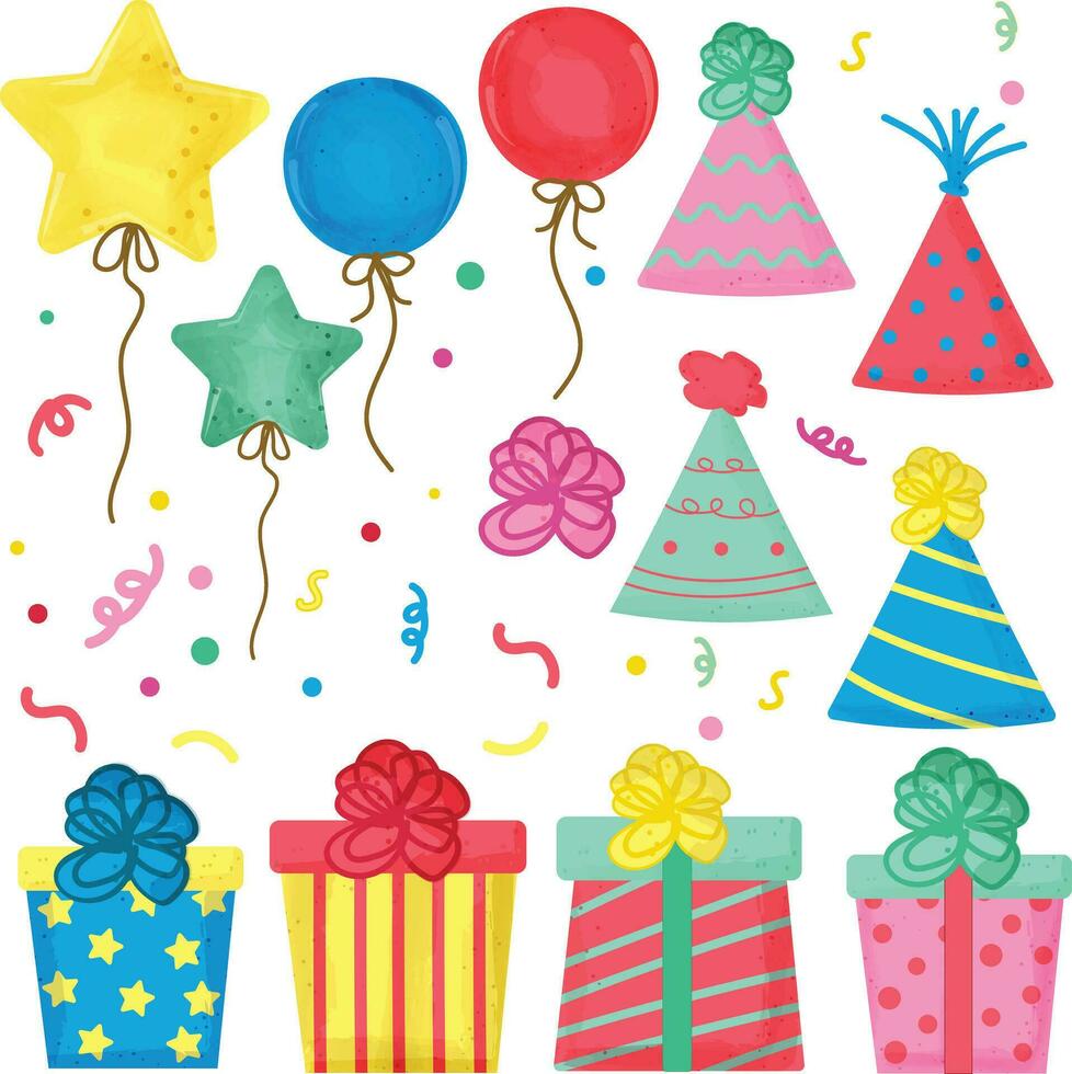 birthday celebration party elements vector