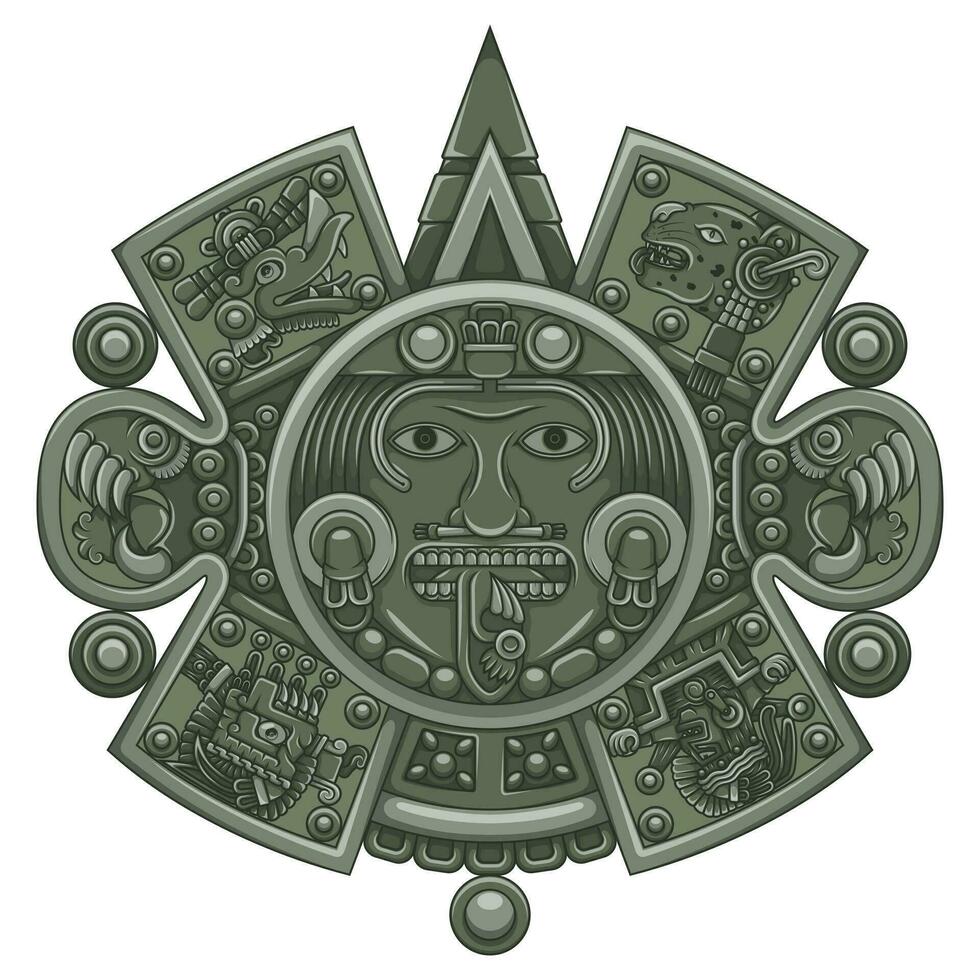 Solar calendar of the ancient Aztec civilization vector