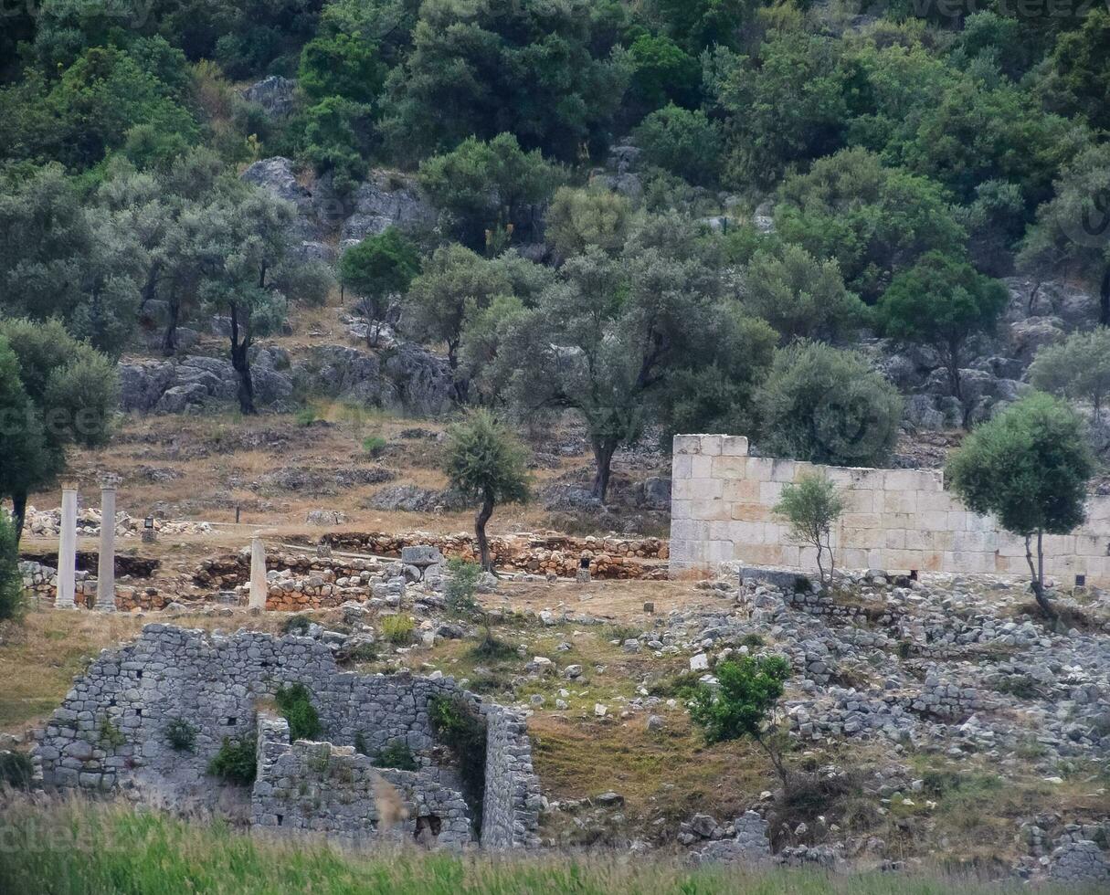 Ancient ruins of antique buildings photo