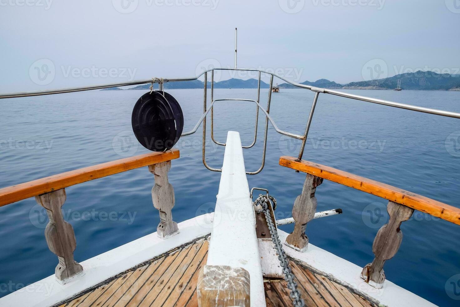 Deck of a pleasure yacht photo