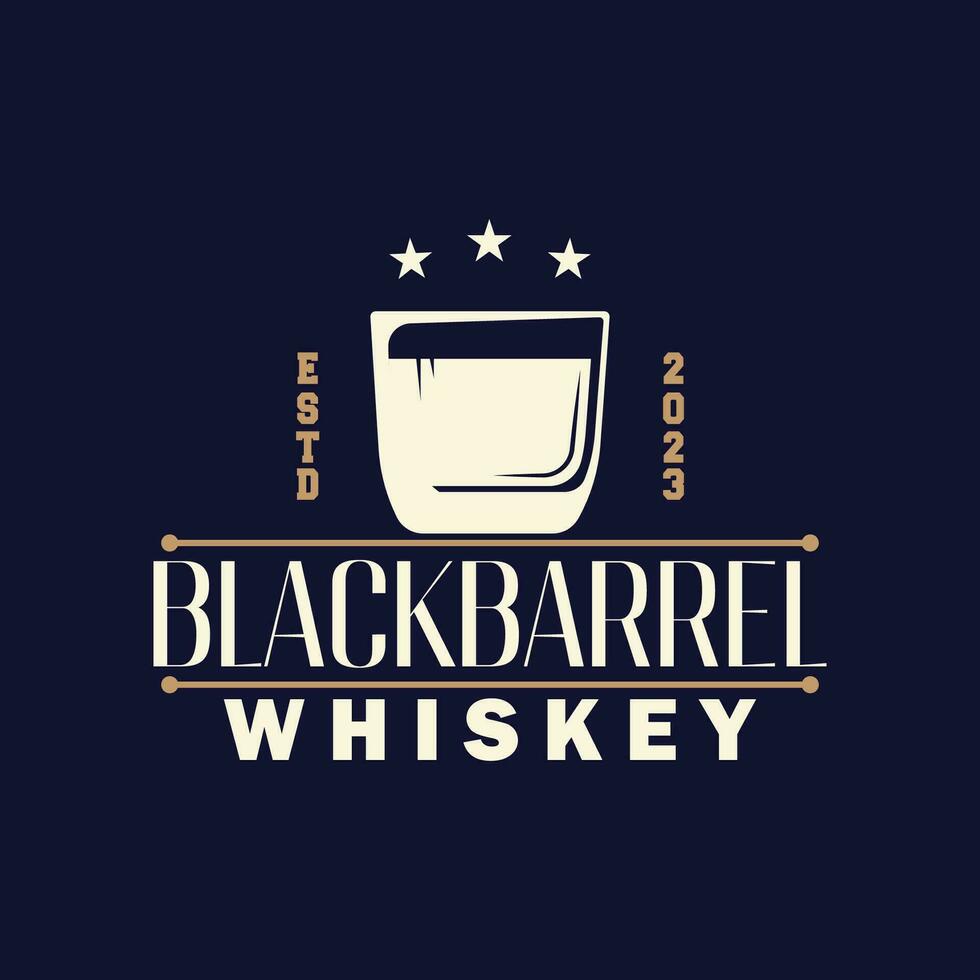 whisky logo, bebida etiqueta diseño con antiguo retro Clásico ornamento ilustración prima modelo vector