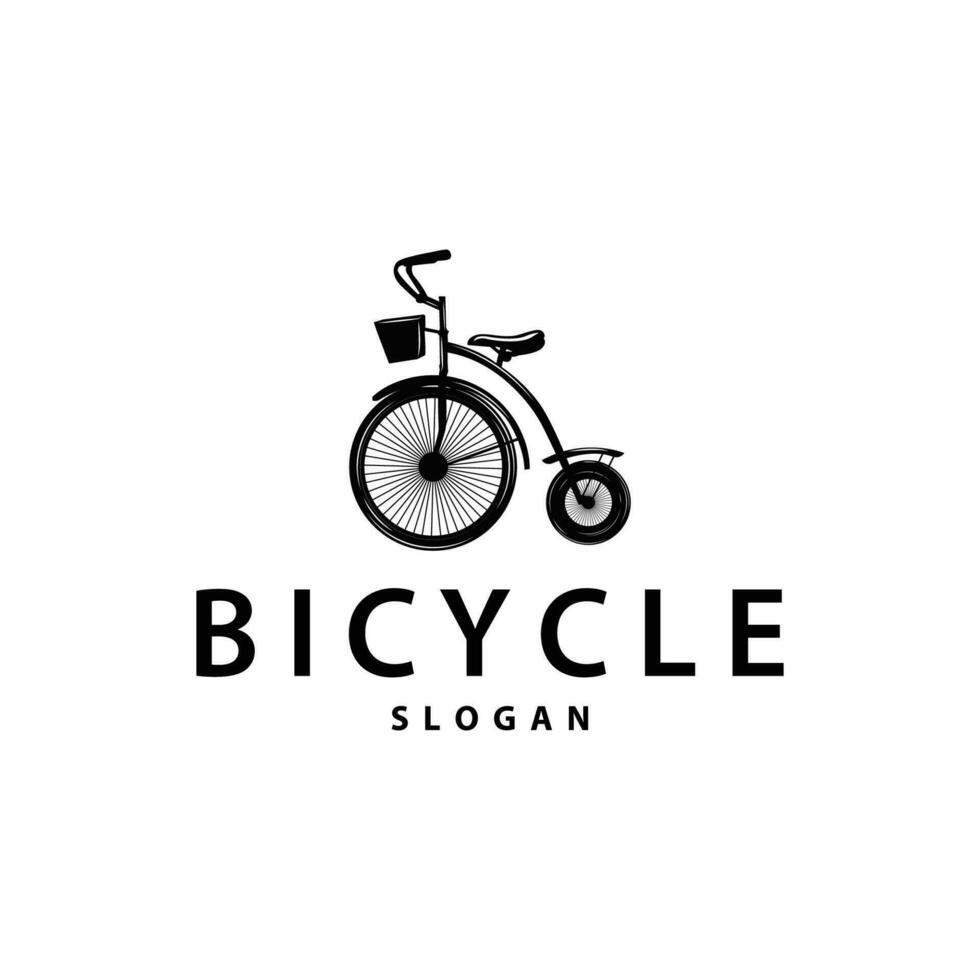 Bicycle logo design bicycle sport club simple vintage black silhouette template illustration vector