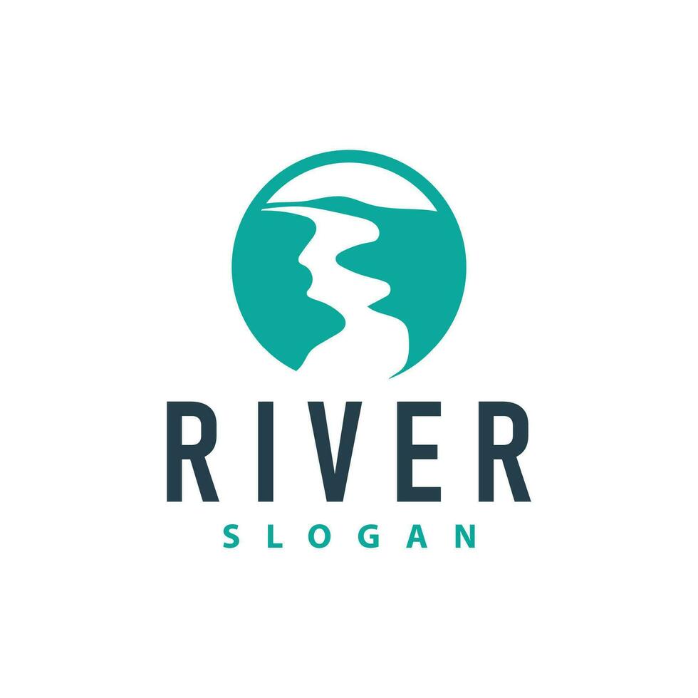 River logo, creeks, simple silhouette inspiration design river flow illustration template vector