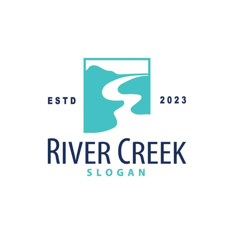 River logo, creeks, simple silhouette inspiration design river flow illustration template vector