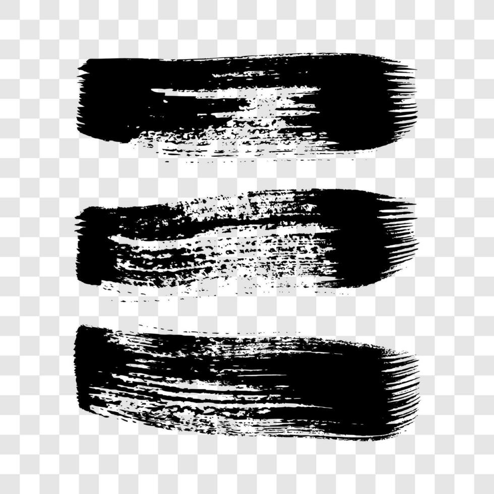 Black grunge brush strokes vector