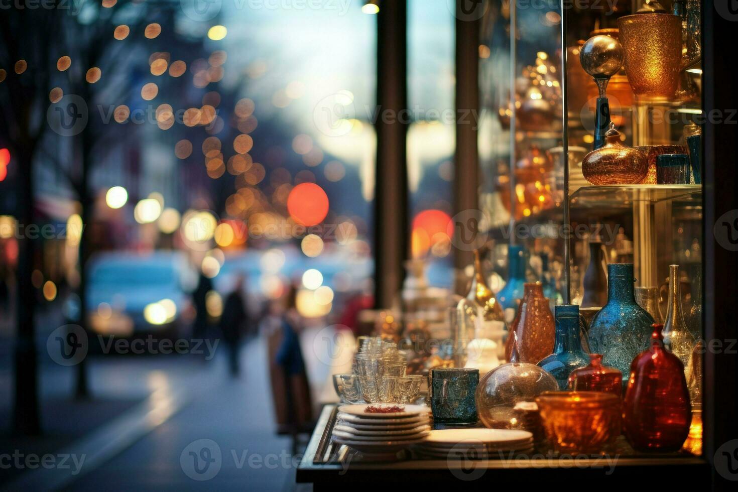 ai generado Navidad ventana compras - generativo ai foto