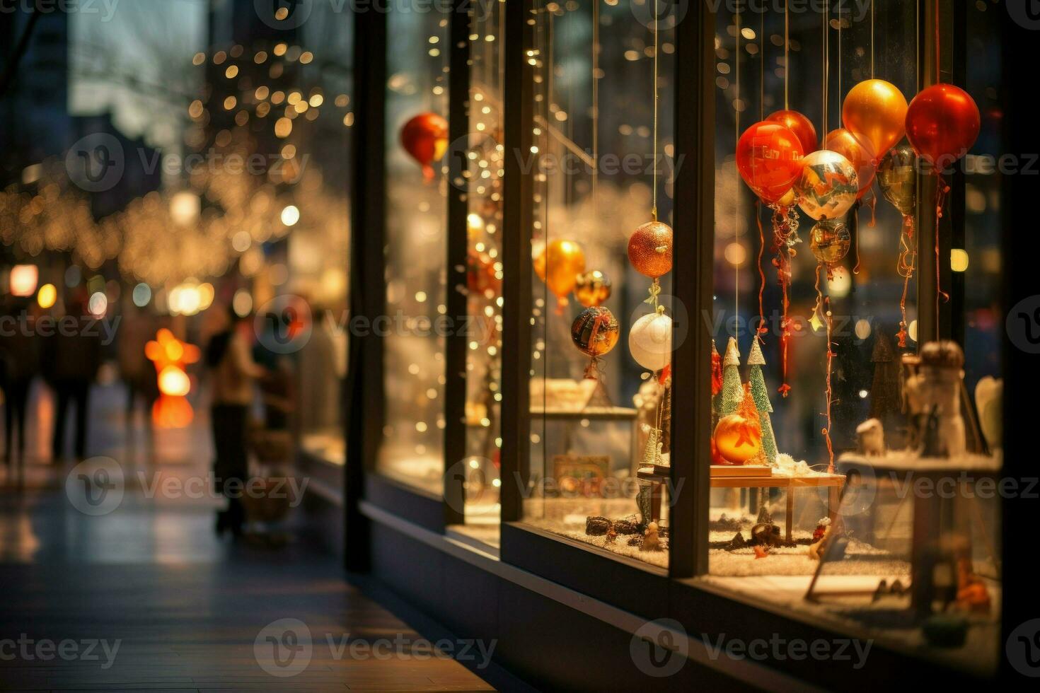AI generated Christmas Window Shopping - Generative AI photo
