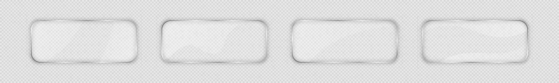 Glass plate in rounded rectangular frame vector