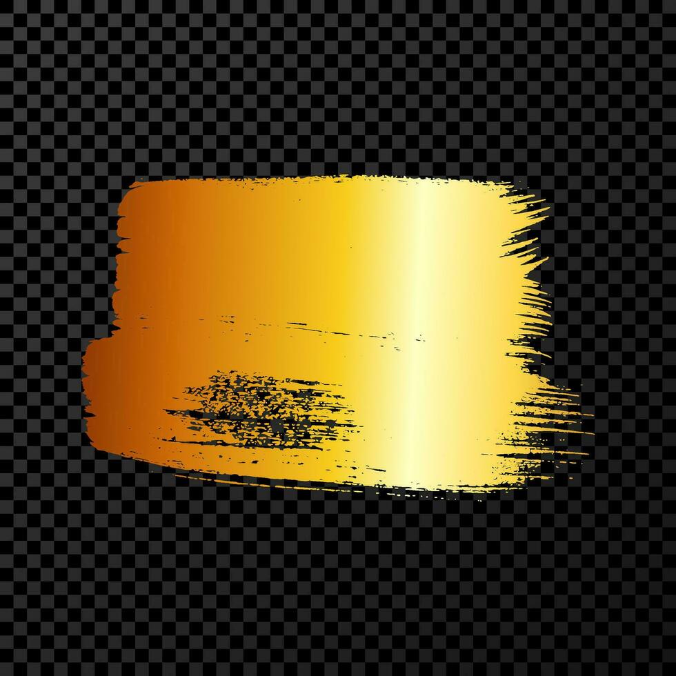 Gold grunge brush stroke vector