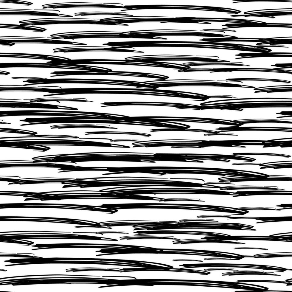 Seamless pattern with black pencil brushstrokes vector