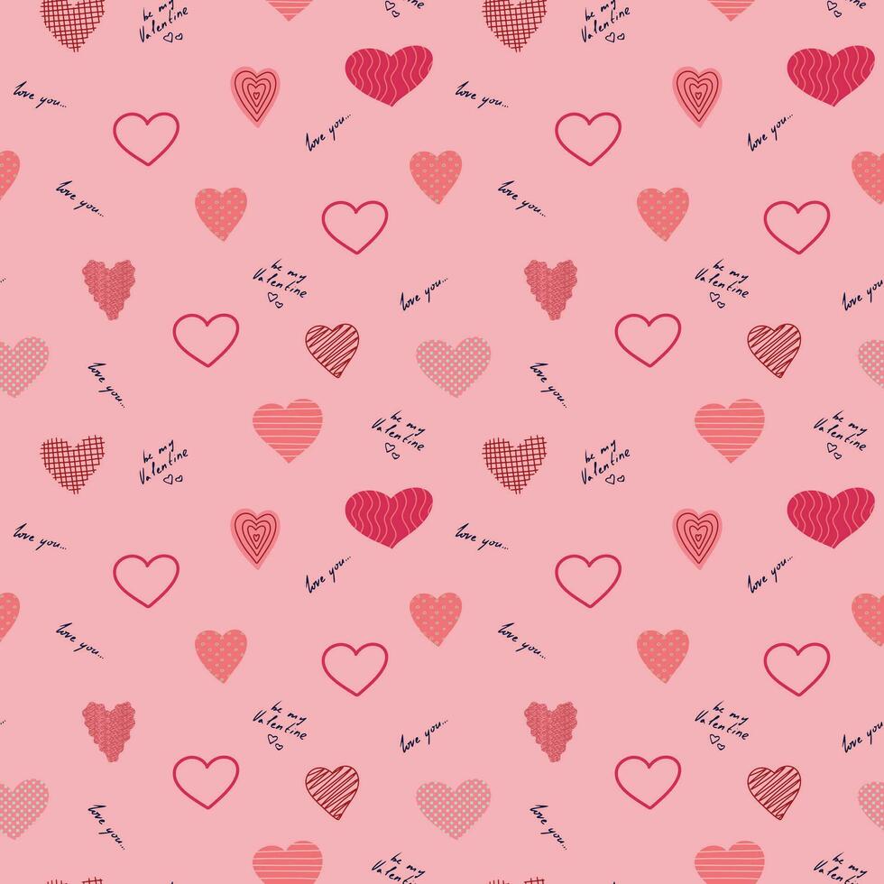 Repeated hearts. Cute romantic seamless pattern. Vector illustration.
