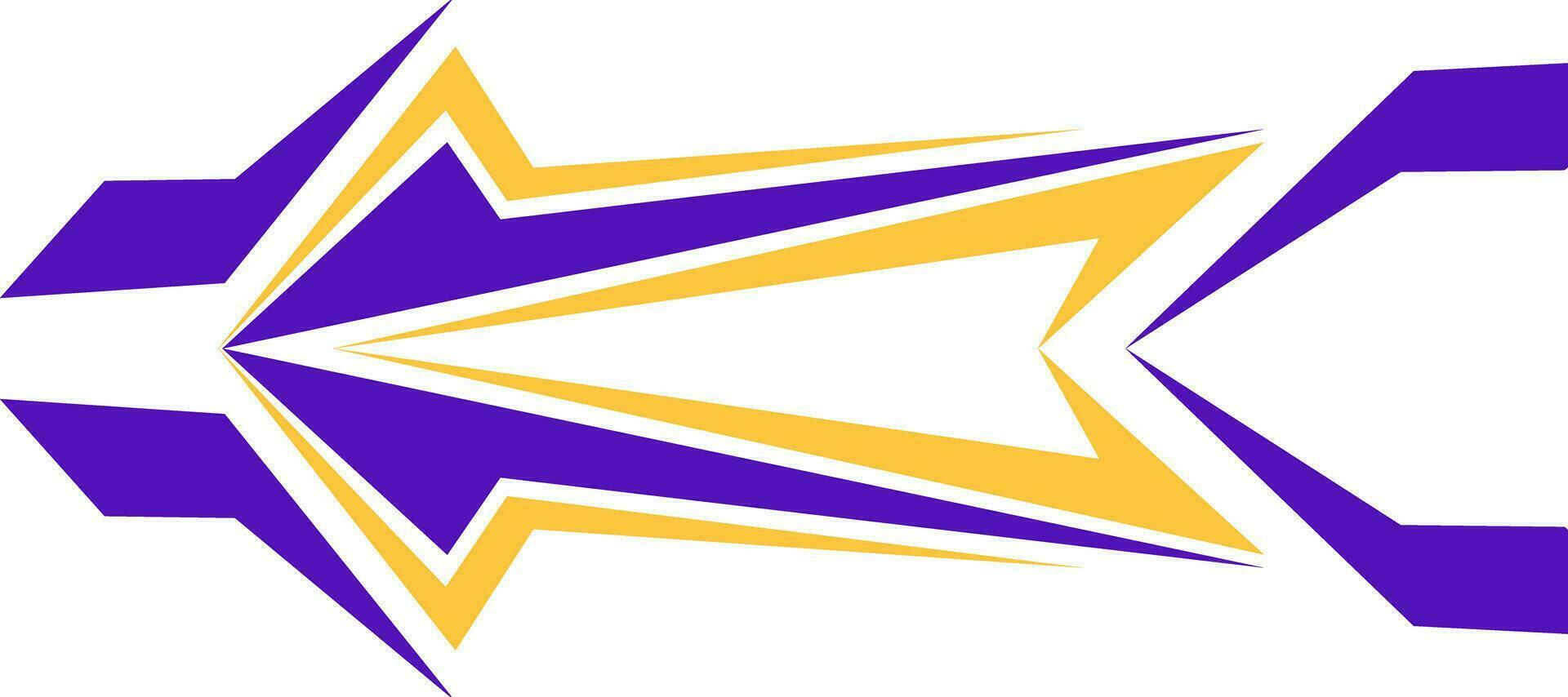 sticker yellow and violet arrow car livery design background vector