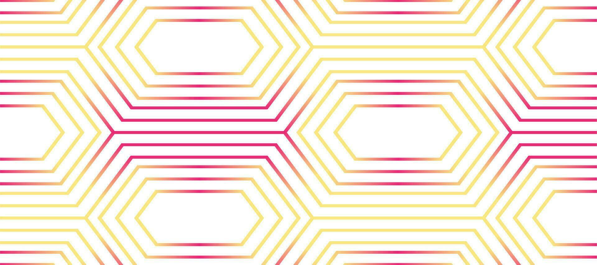 techno hexagon lines geometric orange gradient design background vector
