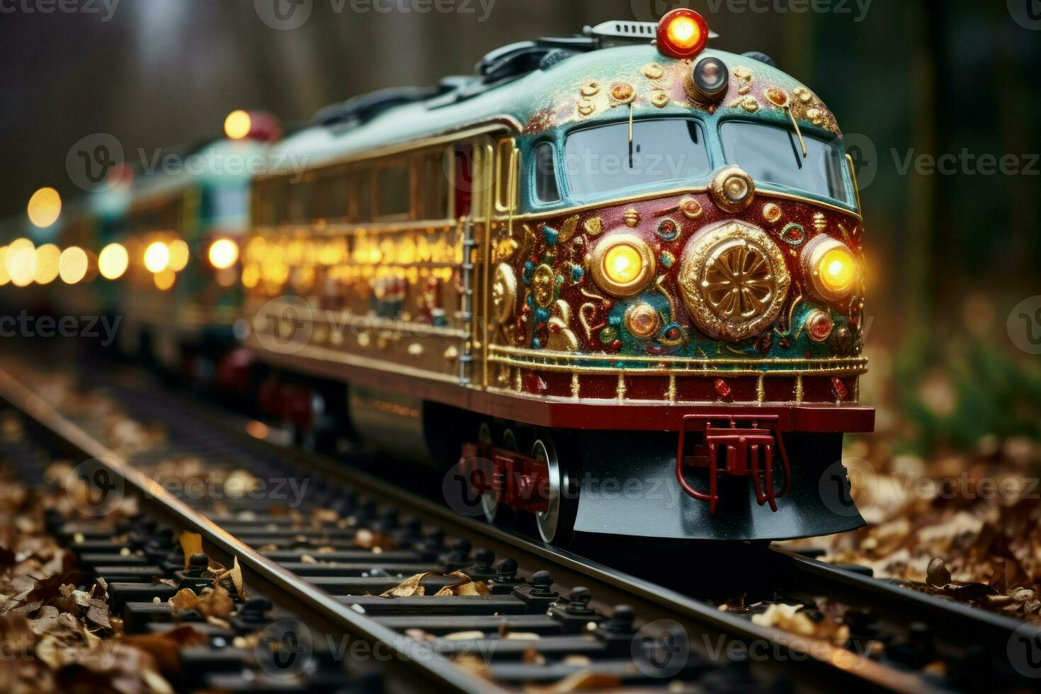 AI generated Christmas Trains - Generative AI photo