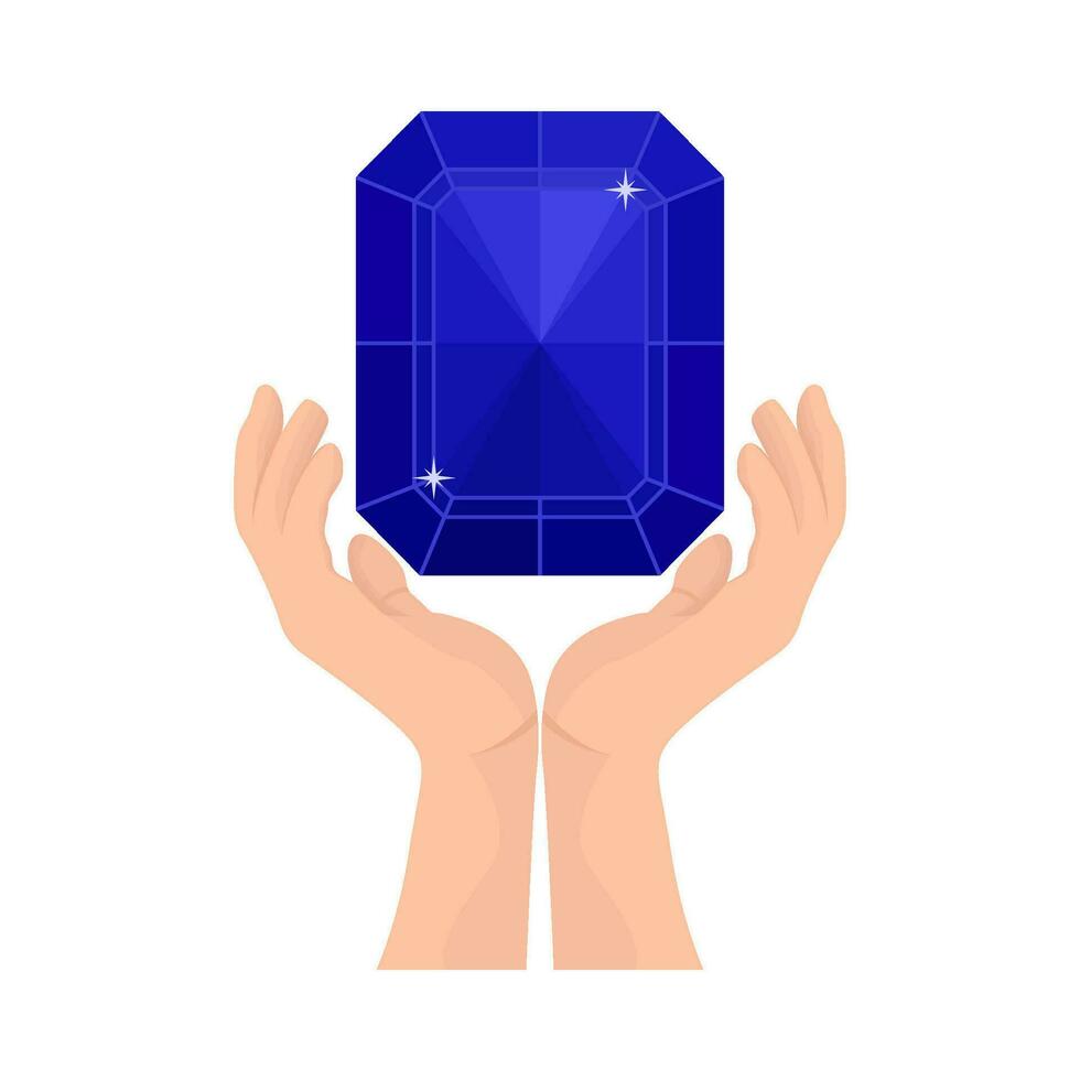 diamond in hand illustration vector