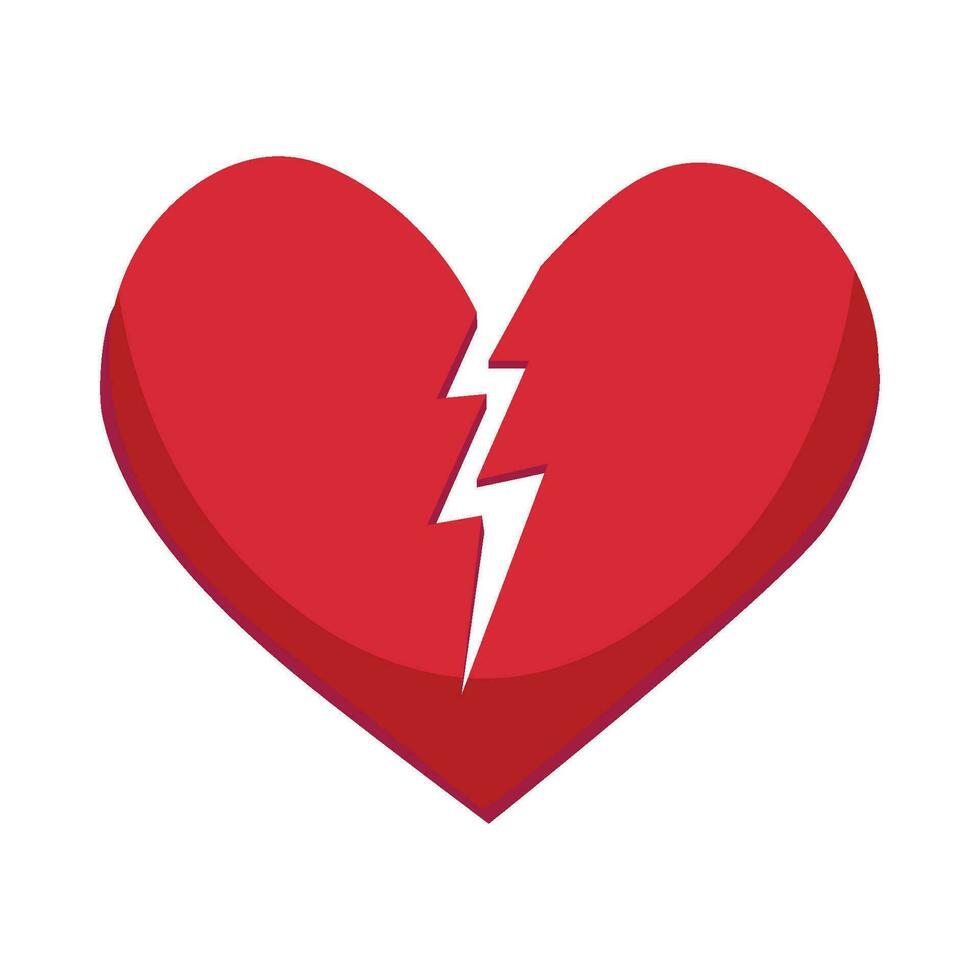 broken heart illustration vector