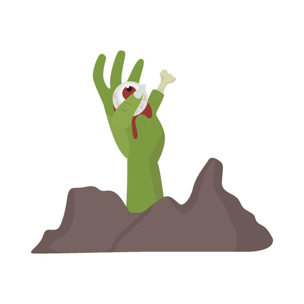 eye in hand zombie illustration vector