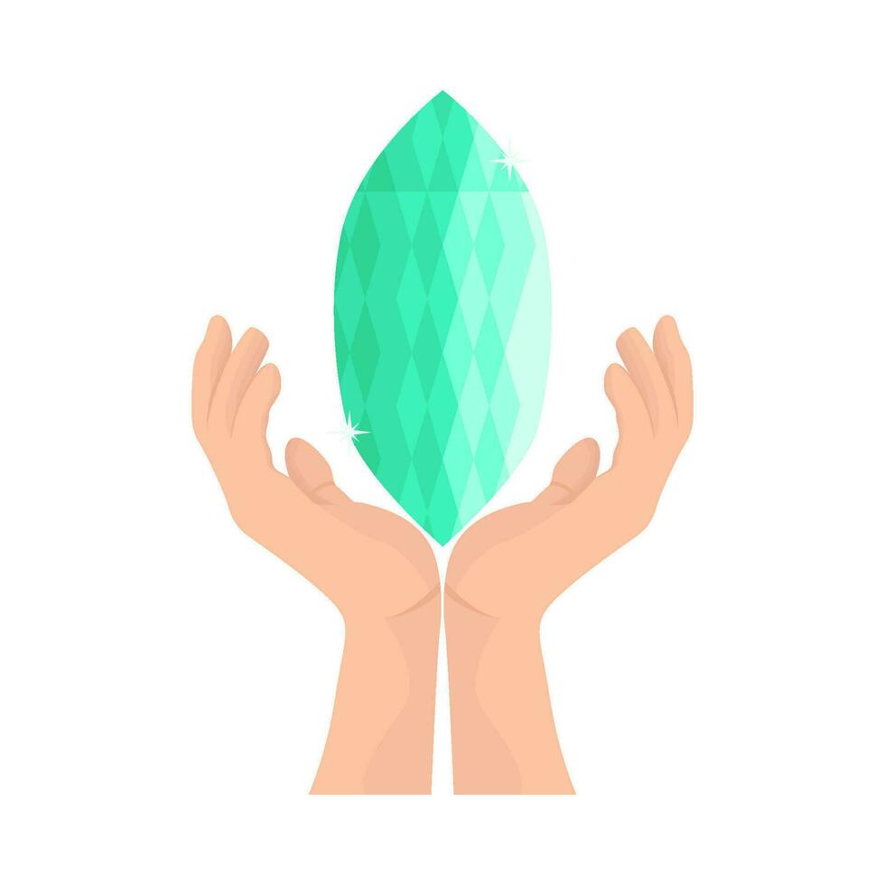 diamond jewellery  in hand illustration vector
