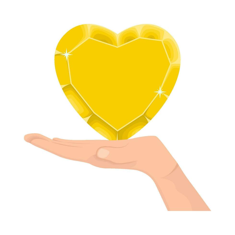diamond in hand illustration vector