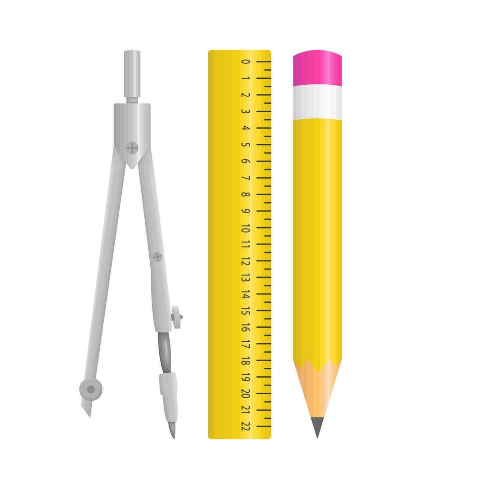 ruler, period with pencil illustration vector