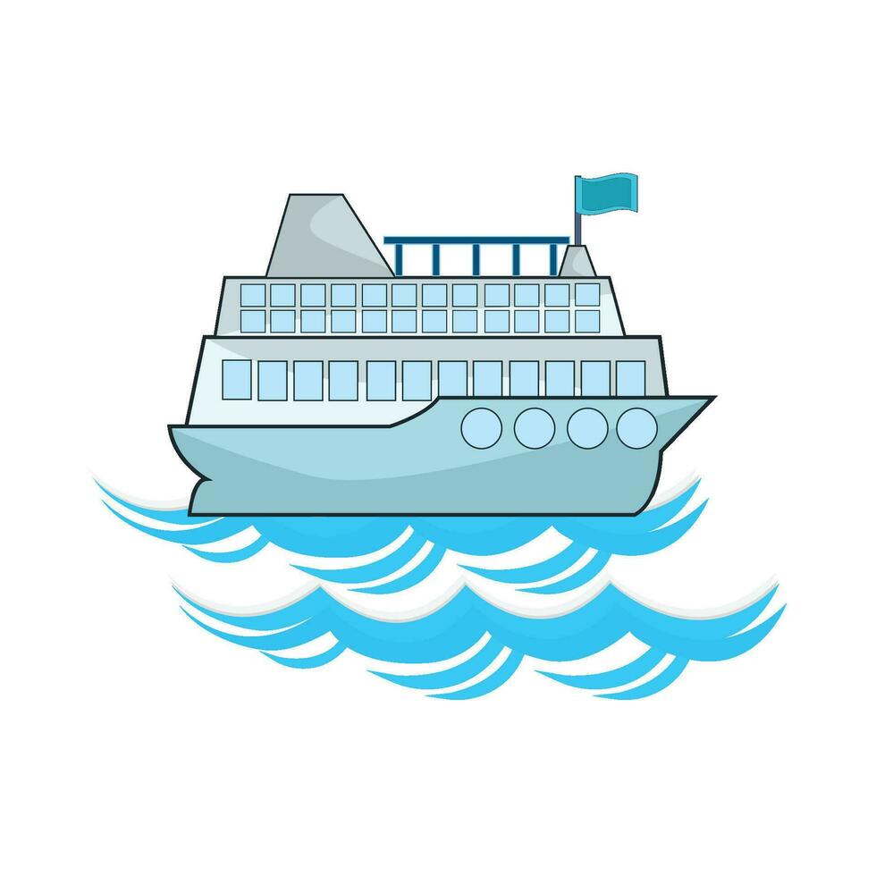 crucero Embarcacion en mar ilustración vector