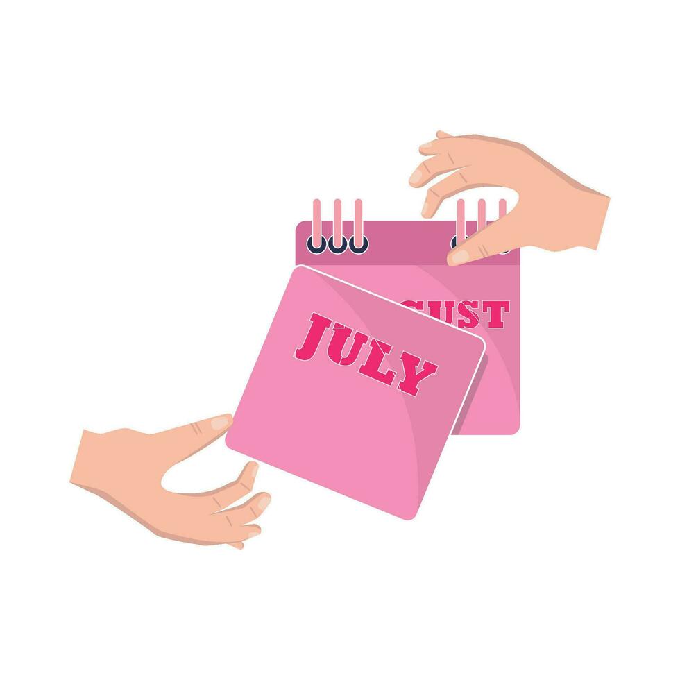 calendar with hand illustration vector
