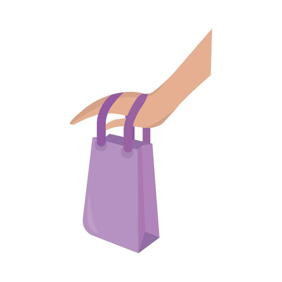 shopping bag in hand illustration vector