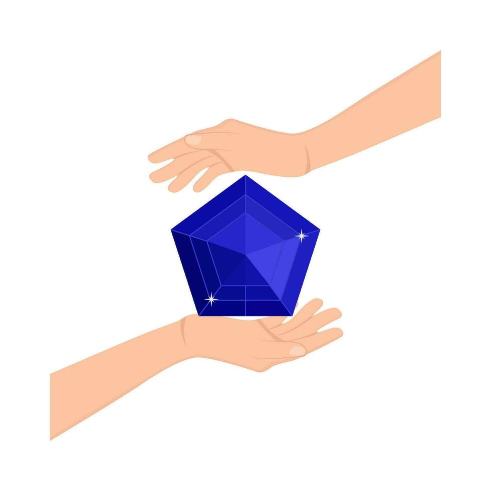 diamond in hand illustration vector