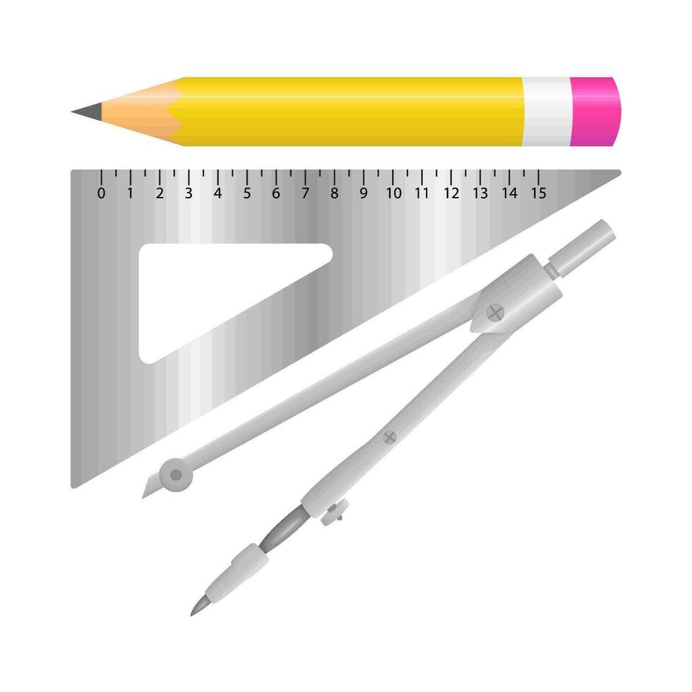 ruler, period with pencil illustration vector