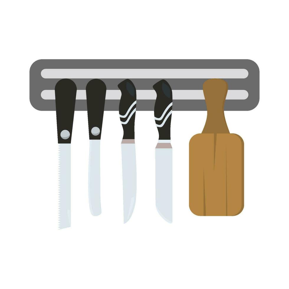 knife with cutting board hanging illustration vector