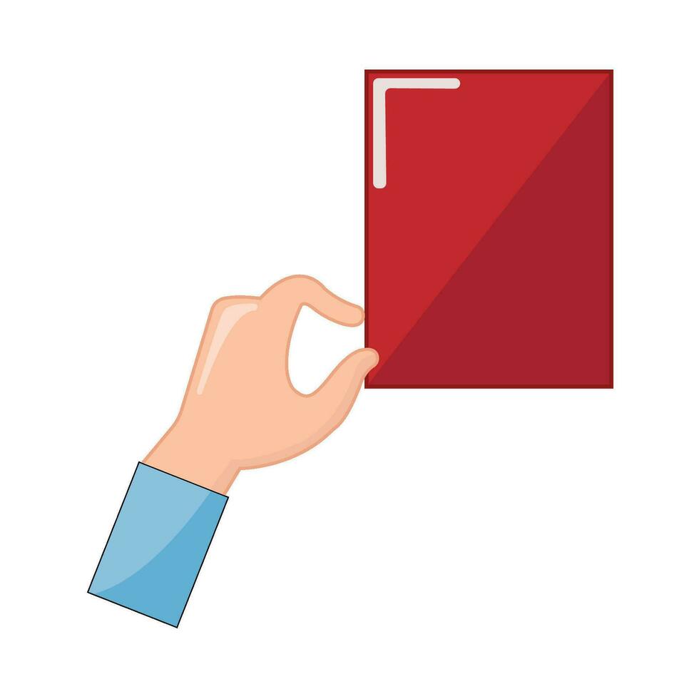 rojo tarjeta en mano fútbol ilustración vector