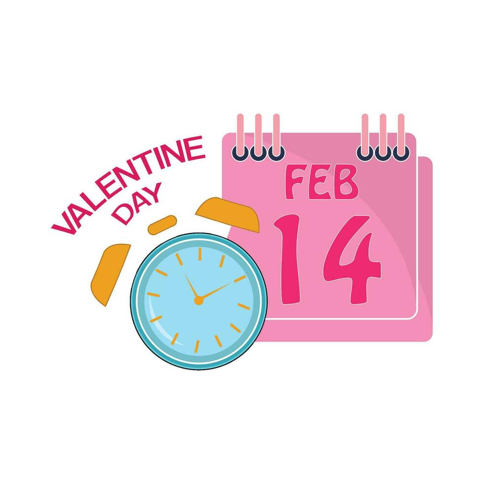 calendar with clock time illustration vector