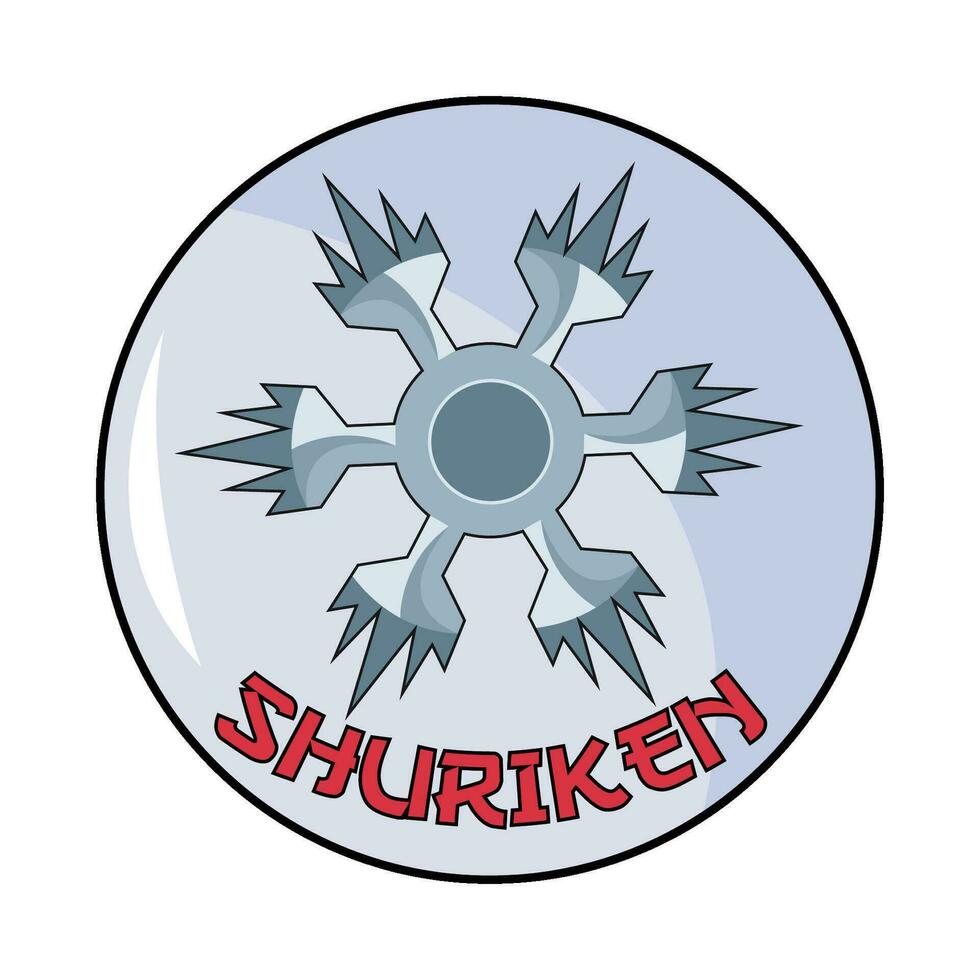 shuriken in button illustration vector