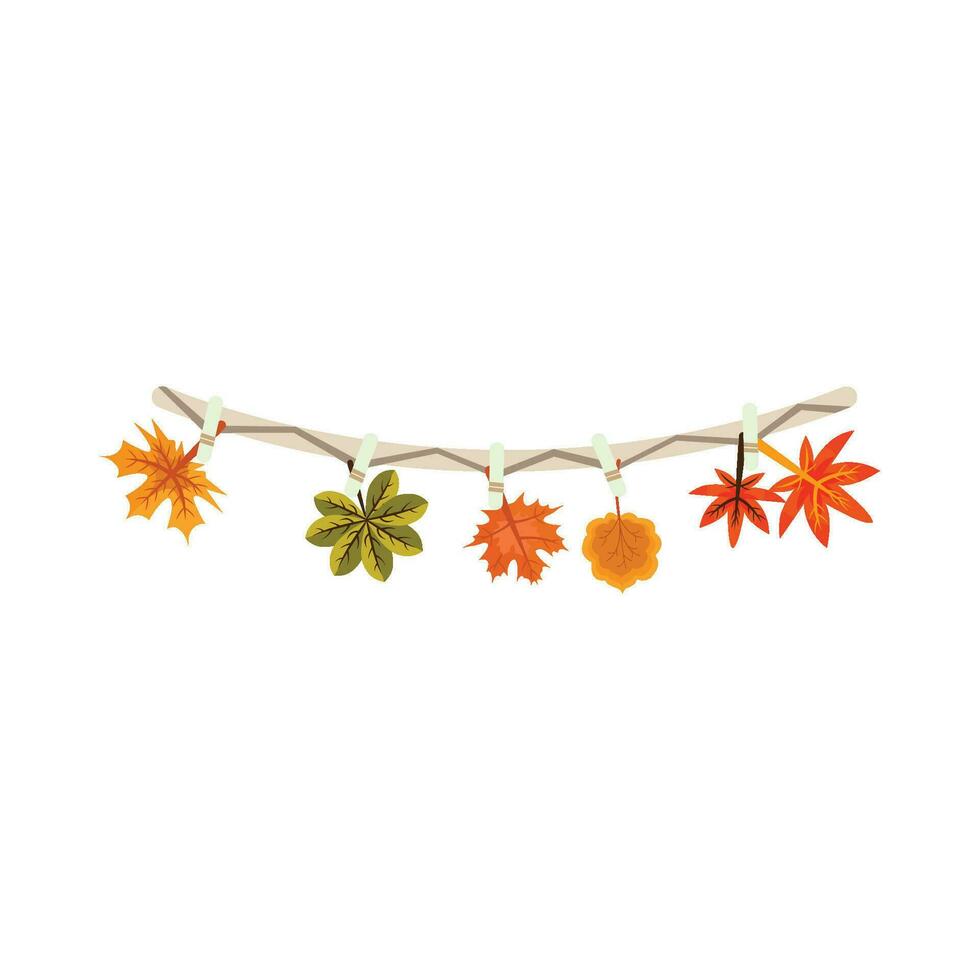 maple autumn decoration vector