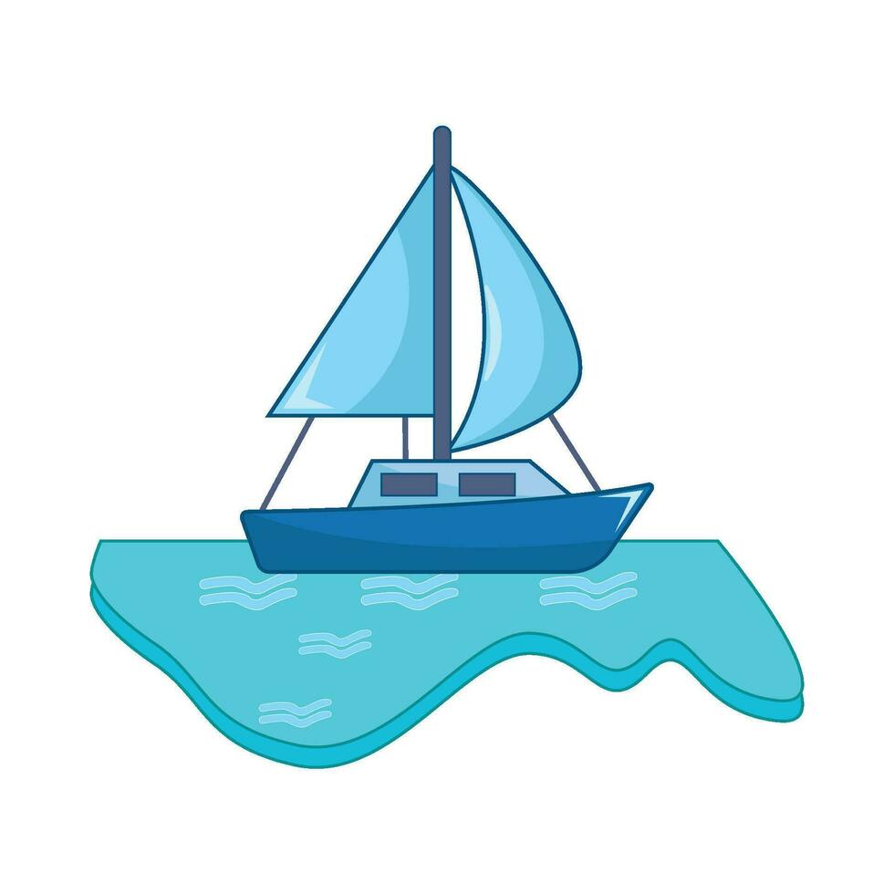 barco en mar ilustración vector