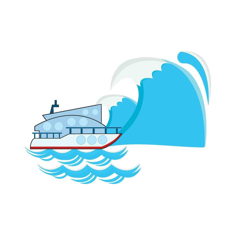 speedboat in sea illustration vector